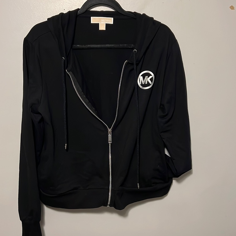 Woman’s Michael kors size l black, hood, zip up